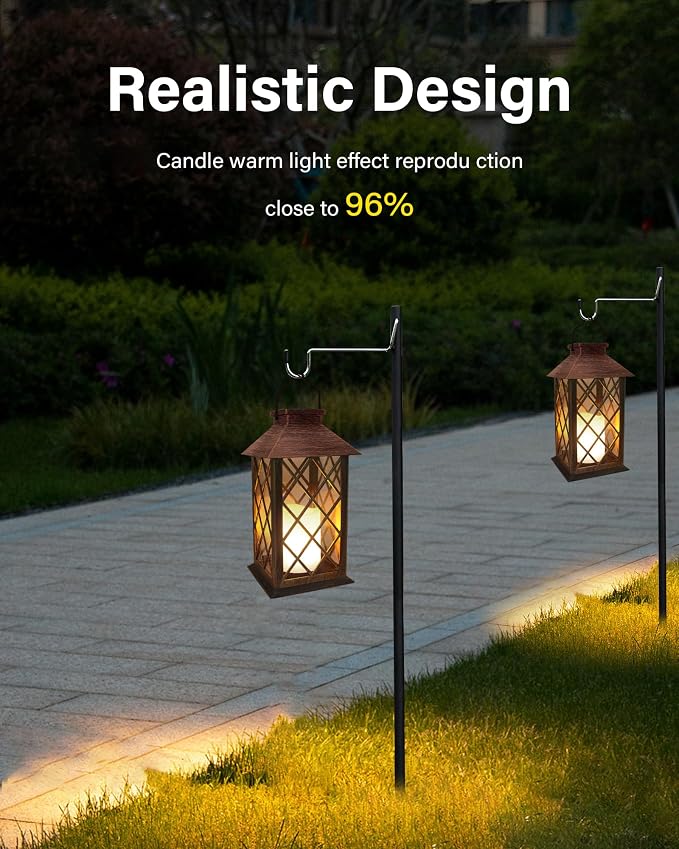 SHYMERY Solar Lanterns, Hanging Outdoor Lantern - Image 4