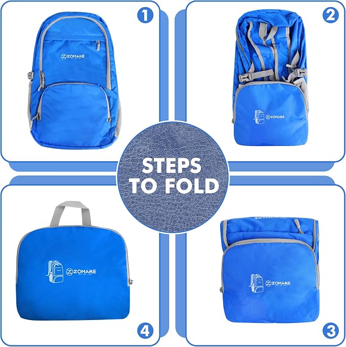 ZOMAKE Lightweight Packable Backpack 30L, Foldable Hiking Backpacks Water - Image 6