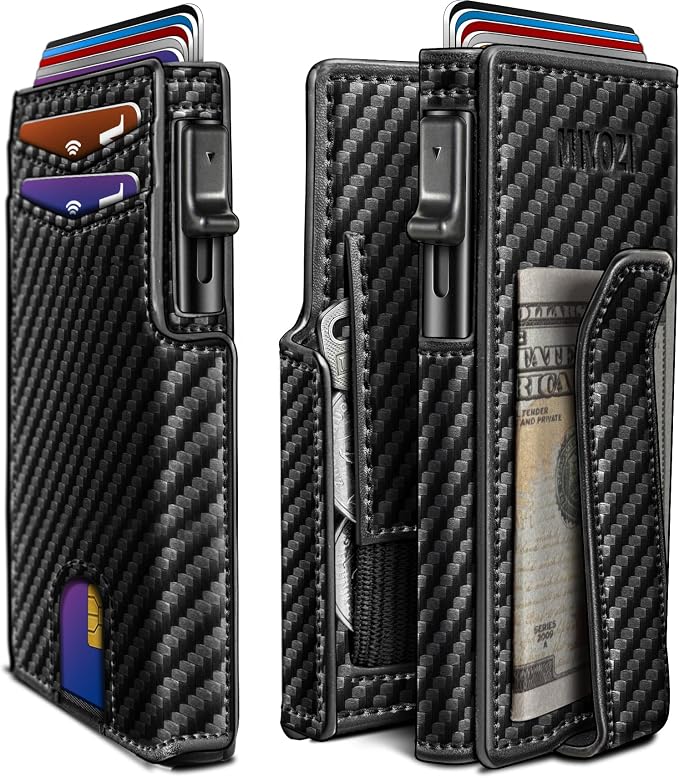 Men Wallet, with Money Clip Coins Pocket ID Window, Slim Front Pocket RFID by Miyozi