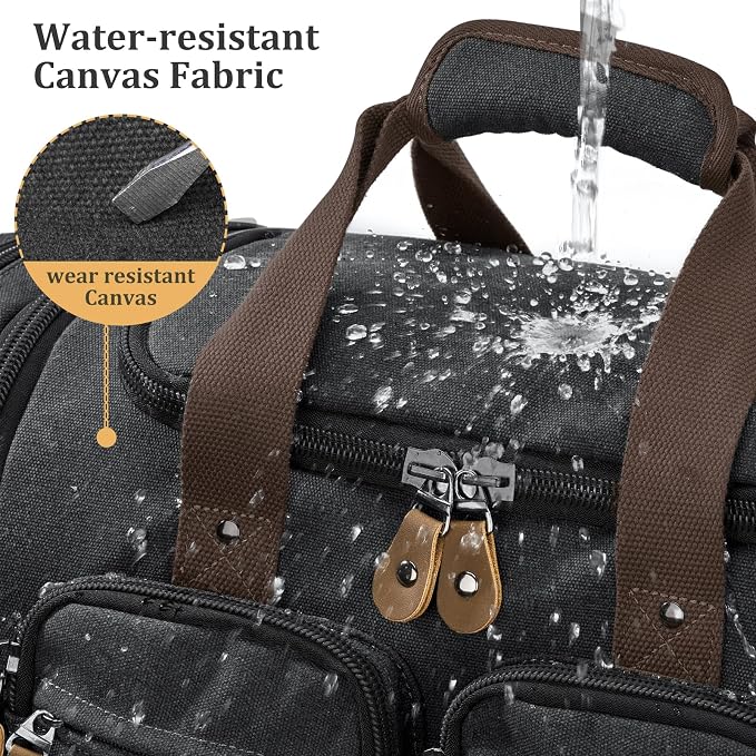 Gonex Canvas Duffle Bag for Travel, Expandable Water Resistant 50L Carry on - Image 2