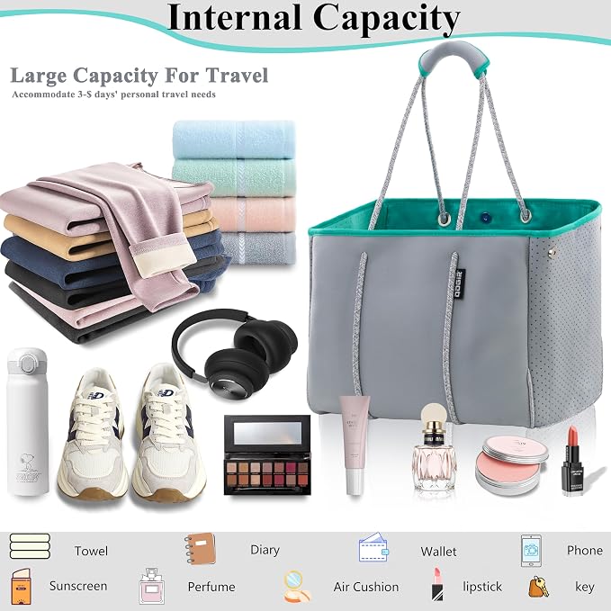 QOGiR Neoprene Multipurpose Beach Bag Tote - Image 5