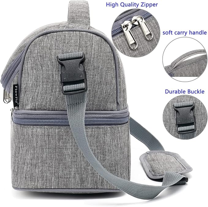 FlowFly Double Decker Cooler Insulated Lunch Bag Large Tote - Image 5