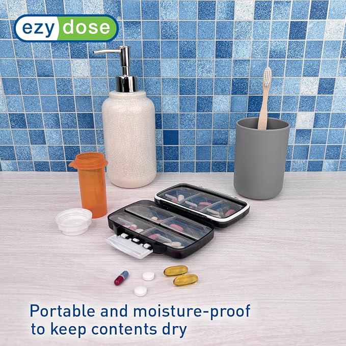 EZY DOSE Moisture-Proof Portable Pill Dispenser, Pocket Purse Organizer - Image 4
