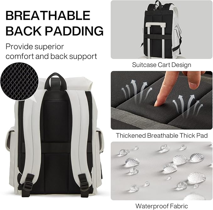 mixi Travel Laptop Backpack for Women & Men Carry On Backpack fits 16'' Laptop - Image 5
