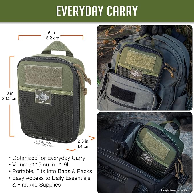 MAXPEDITION Beefy Pocket Organizer, MOLLE-Compatible, 1000D Nylon Tactical Pouch - Image 2