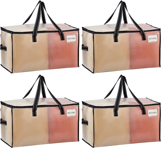 VENO 4 Pack Moving Bags, Comforter and Blanket Storage Bags by Veno