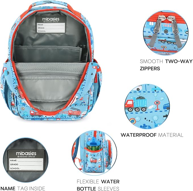 mibasies Boys Backpack 5-8: Lightweight Kids Backpacks Boys - Image 2