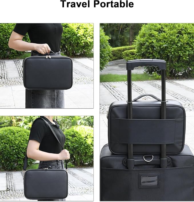 Chomeiu Makeup Bag with LED Mirror, Travel Cosmetic Train Case - Image 7
