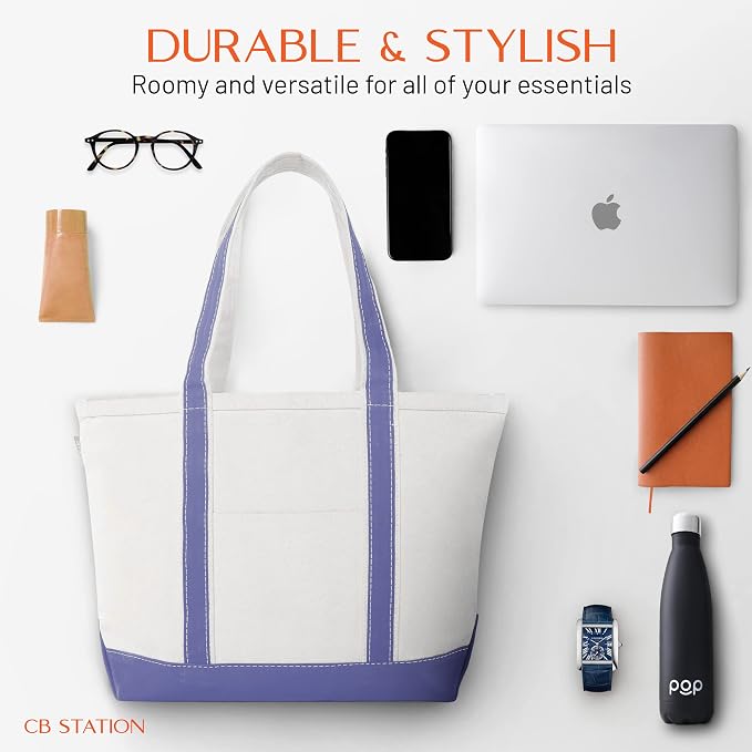 CB STATION Medium Classic Canvas Tote Bag - Image 6