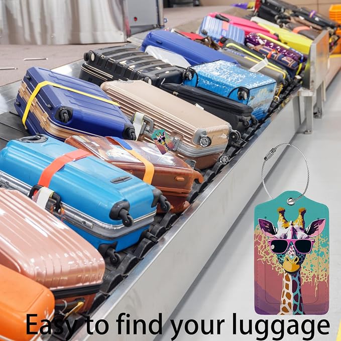 Giraffe in Sunglasses 2 Pack Luggage Tag - Image 5