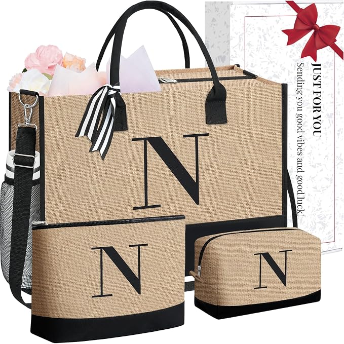 BAGAIL Initial Tote Bag, Personalized Birthday Gifts by BAGAIL