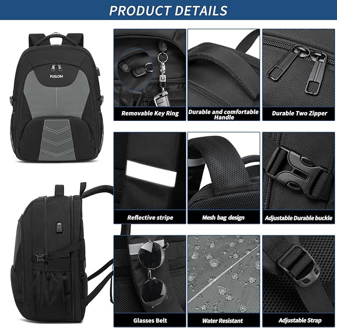 PUSLOM Extra Large Travel Laptop Backpack - Image 4