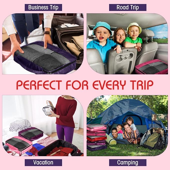 5 Pcs Packing Cubes for Suitcase Large Travel Cubes Carry on Luggage Organizer - Image 6