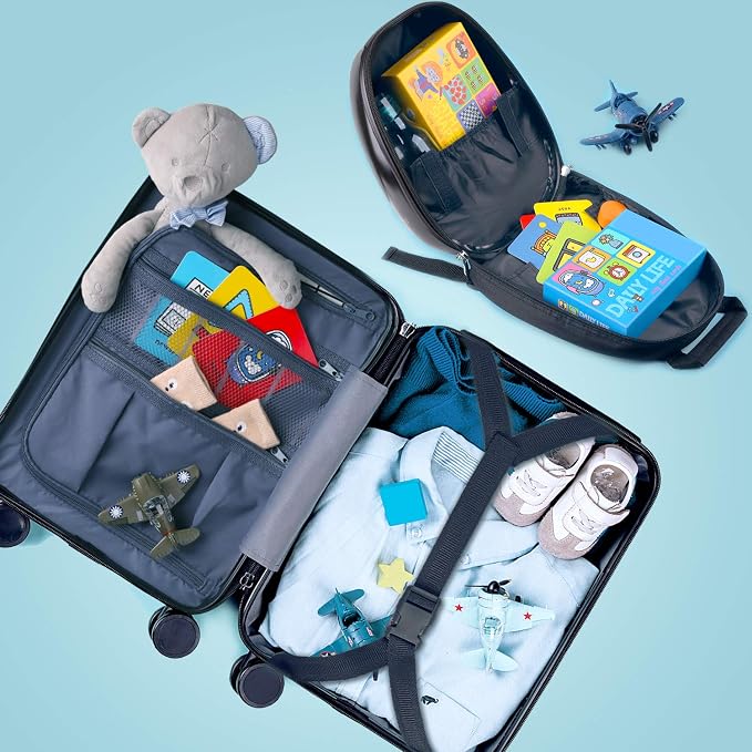 iPlay, iLearn Dinosaur Kids Luggage, Boy Carry on Suitcase, Toddler Rolling - Image 4