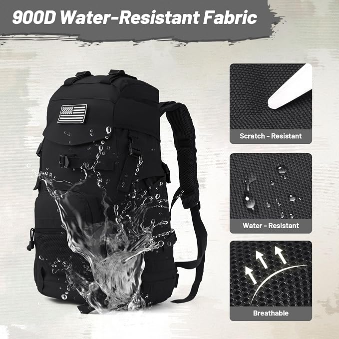 50L Tactical Backpack for Men and Women, Water-Resistant Molle Rucksack - Image 5