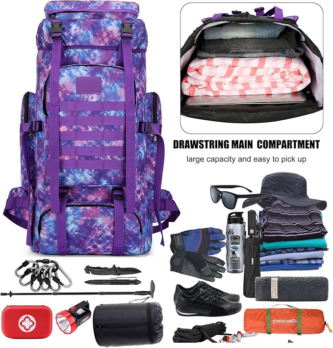 Hiking Backpack for Men 70L/100L Camping Backpack Military Rucksack Molle 3 - Image 2