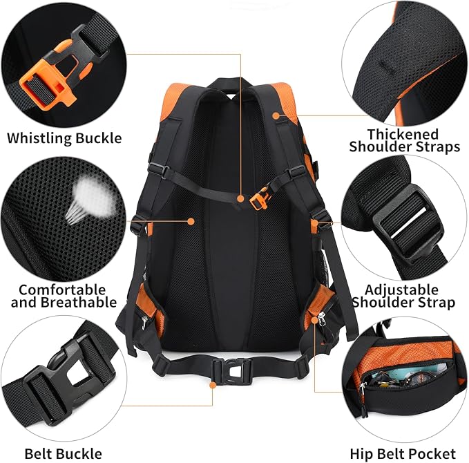 BOVIP 40L Hiking Backpack Waterproof Lightweight Daypack Travel Sports Camping - Image 5