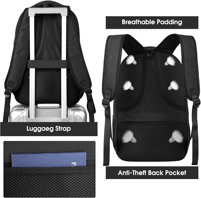 Backpack for Men and Women, School Backpack for Teens, Water Resistant Travel - Image 6