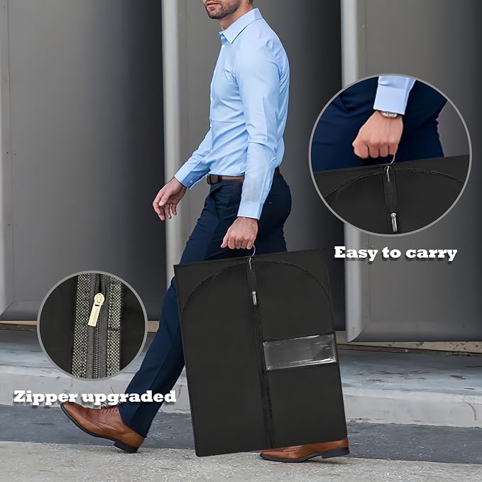 Dress Bags for Gowns Long, Suit Bag Cover for Storage and Travel, 2 Pack - Image 4