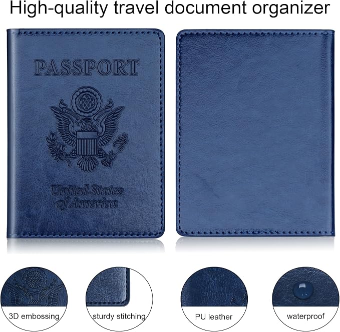 Herain Passport Holder 2Pcs, Passport Cover Wallet Case - Image 4