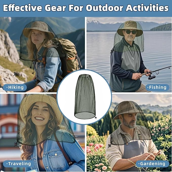 Oversized Mosquito Net 42 x 25 Inches Ultra Large Mosquito Head Net Face Neck - Image 6