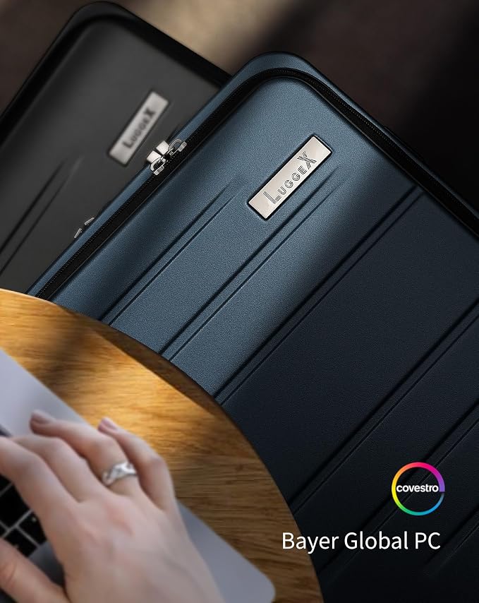 LUGGEX 24 Inch Luggage with Spinner Wheels, Expandable PC Hard Shell Checked - Image 9
