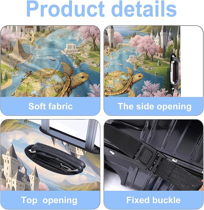 Turtle Luggage Cover Washable Suitcase Protector Anti-Scratch, Stretchable Fit - Image 3