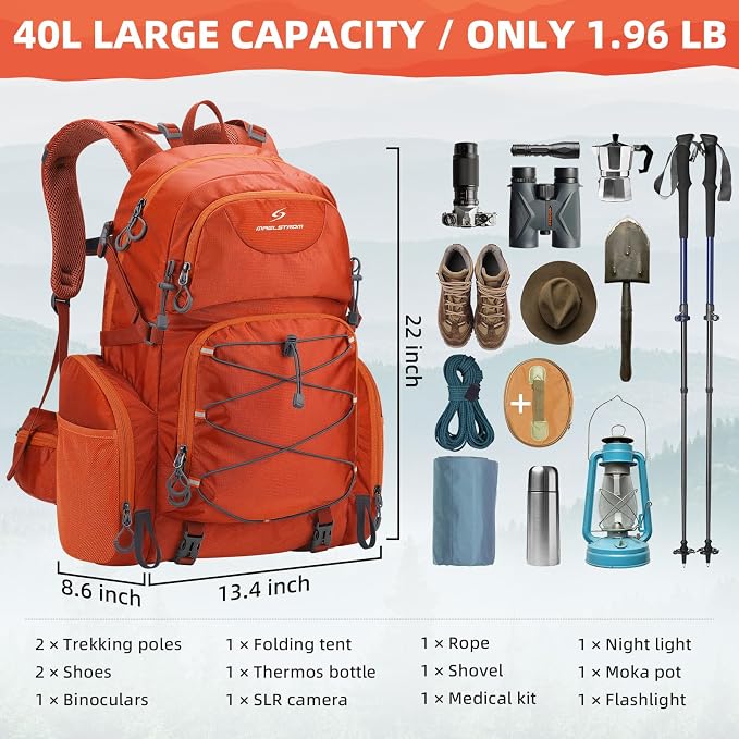 Maelstrom Hiking Backpack, 40L Waterproof Camping Daypack - Image 2