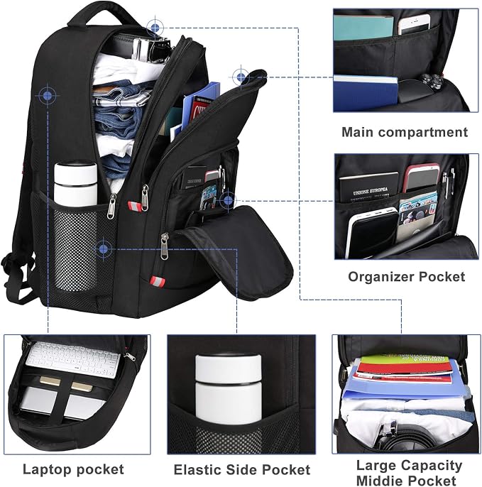 Laptop Backpack for Men, Large Anti-Theft Business Travel Backpack - Image 2