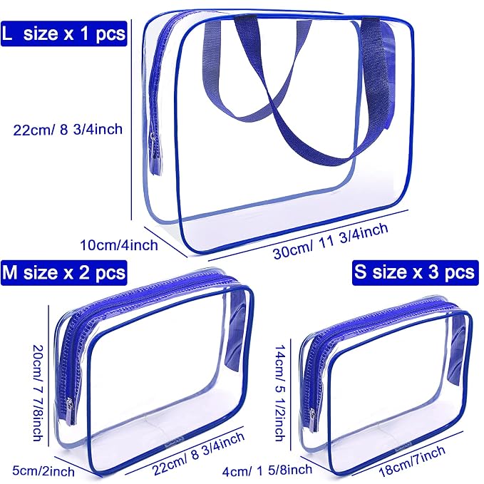 APREUTY Clear Makeup Bags, TSA Approved 6Pcs Cosmetic Makeup Bag Set Clear PVC - Image 7