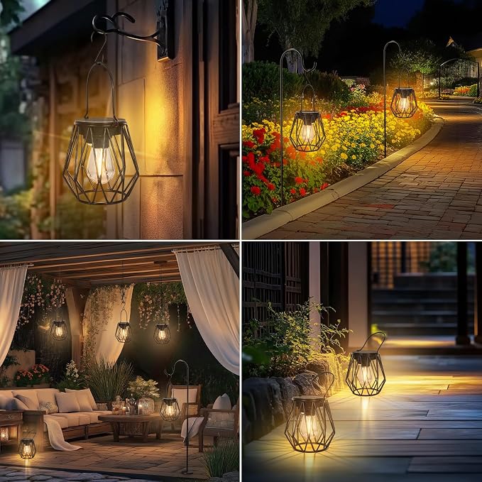 Solar Lanterns Outdoor Waterproof, Upgraded Powered Hanging Solar Lights - Image 9