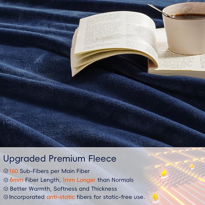 PHF Ultra Soft Fleece Blanket Twin Size, No Shed No Pilling Luxury Plush Cozy - Image 4