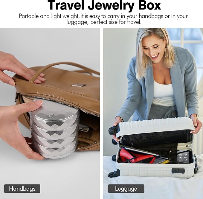 CONBOLA Travel Jewelry Case Box, Small Jewelry Organizer Earring Holder - Image 6