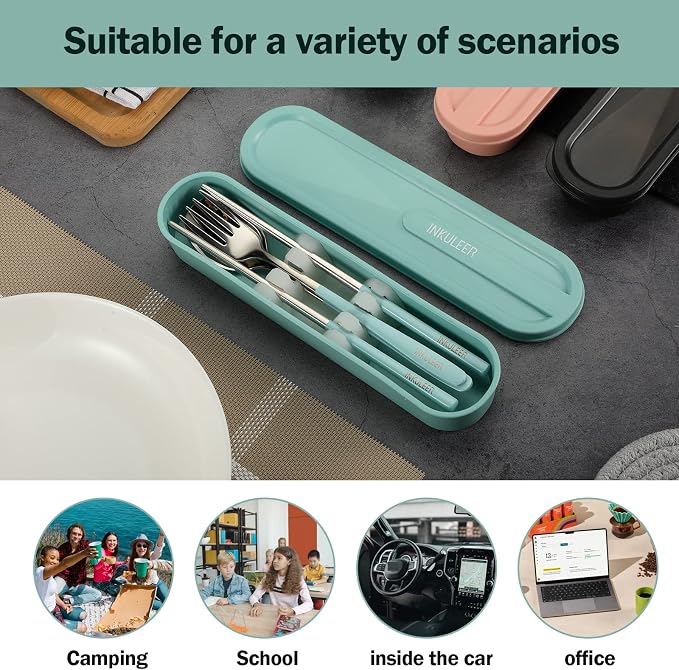Travel cutlery set, 18/8 stainless steel cutlery, Reusable utensils set - Image 4