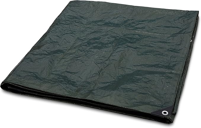 Amazon Basics Waterproof Camping Tarp, 9.5 Feet x 11.3 Feet, Dark Green - Image 3