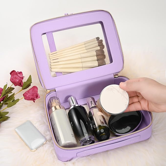 Aveniee Clear Makeup Bags, Double Layer Cosmetic Bags - Image 2