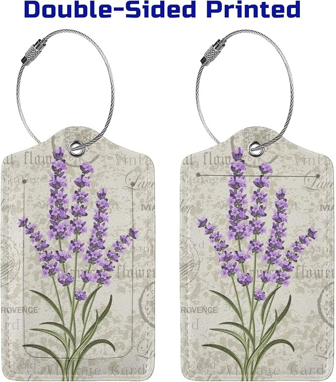 2 Pcs Purple Lavender Luggage Tags - Image 4