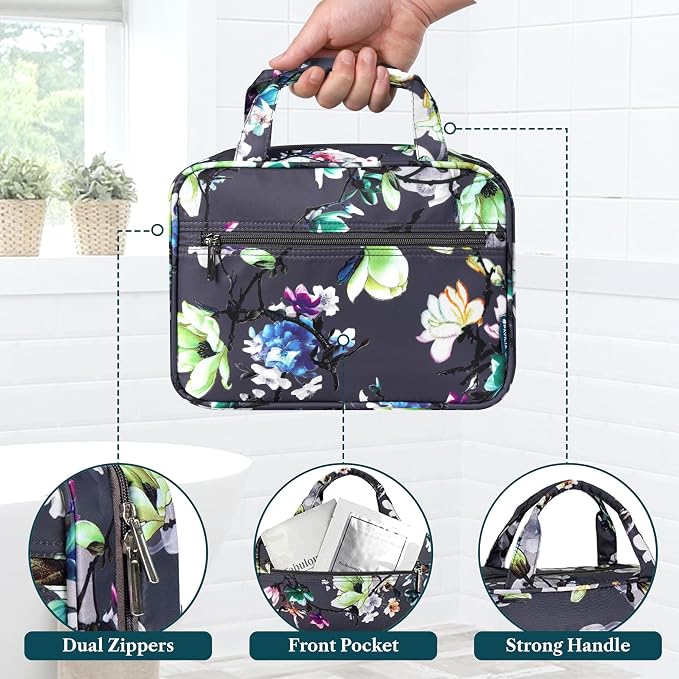 PAVILIA Hanging Toiletry Bag Travel Bag Women Men, Foldable Cosmetic Organizer - Image 5