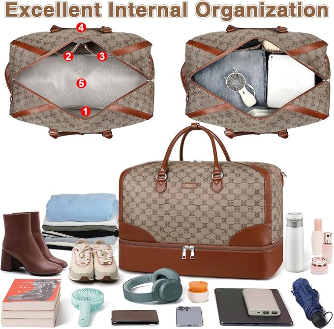 Weekender Bag for Women, Travel Duffel Bag Carry On Overnight Bag - Image 7