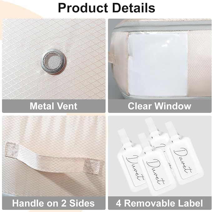 DIMJ Comforter Storage Bag - 110L Ultra Space Saving Self Compression Organize - Image 6