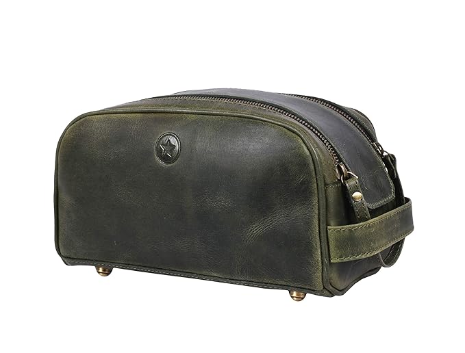 10" Premium Leather Toiletry Travel Pouch by AARONLEATHERGOODS%C2%AE