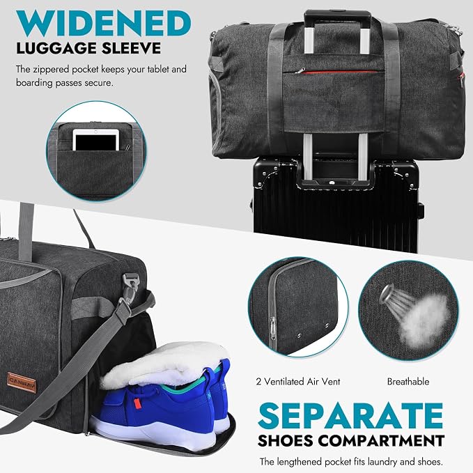 Canway 115L Travel Duffel Bag, Foldable Weekender Bag - Image 7
