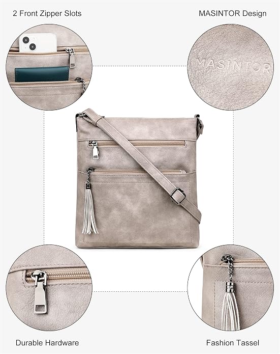 MASINTOR Crossbody Purses for Women, Adjustable Strap Shoulder Bag - Image 6