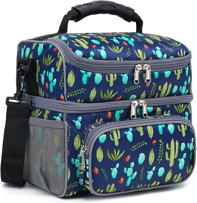 FlowFly Double Layer Cooler Insulated Lunch Bag Adult Lunch Box Large Tote Bag by FlowFly
