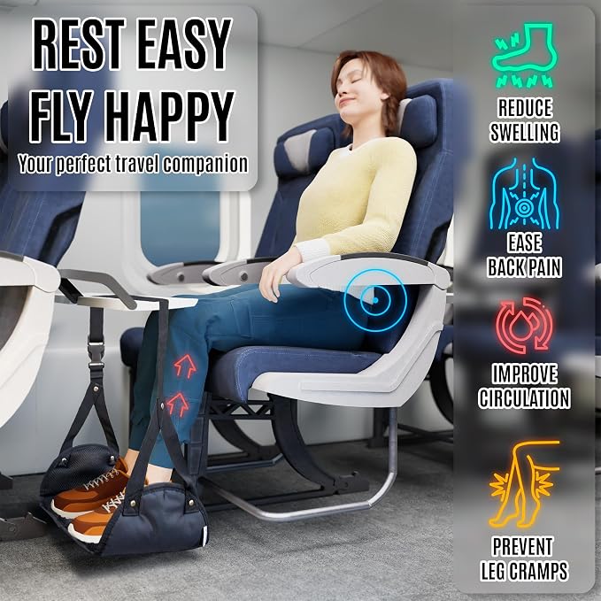 Foot Hammock for Plane Travel, Memory Foam Airplane Foot Hammock, No Feet - Image 5