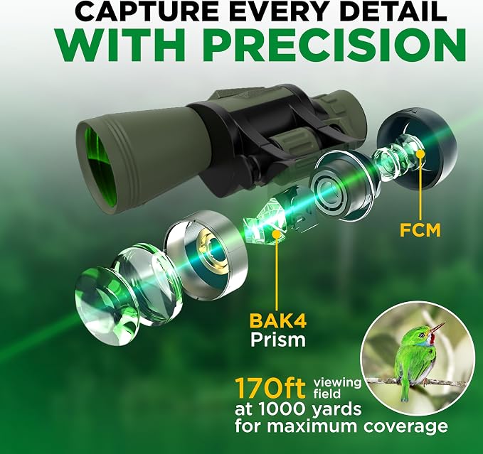 Binoculars with Phone Bracket Adapter, High Power Waterproof with Low Light - Image 4