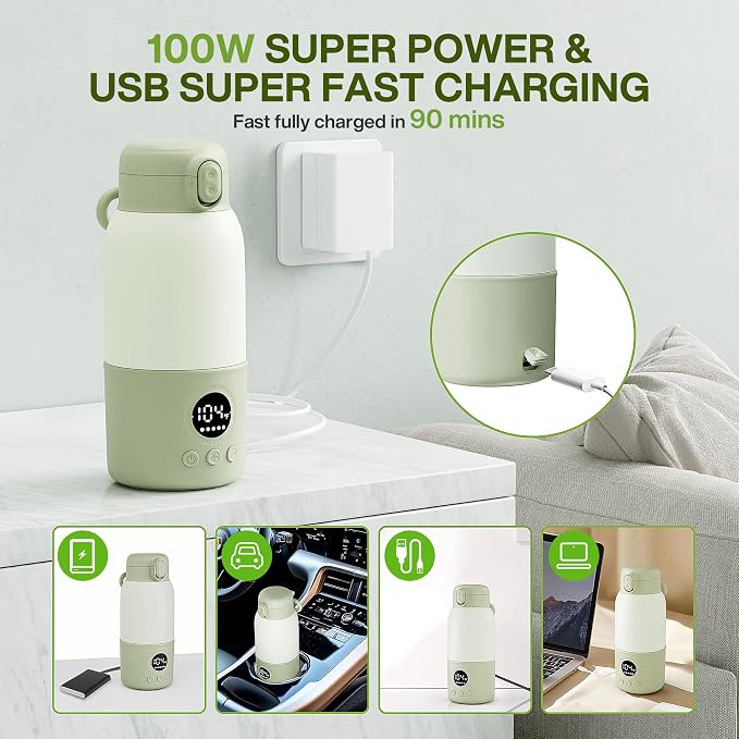 Portable Bottle Warmer for Travel, Formula Container to Go 12.8oz Baby Bottle - Image 4