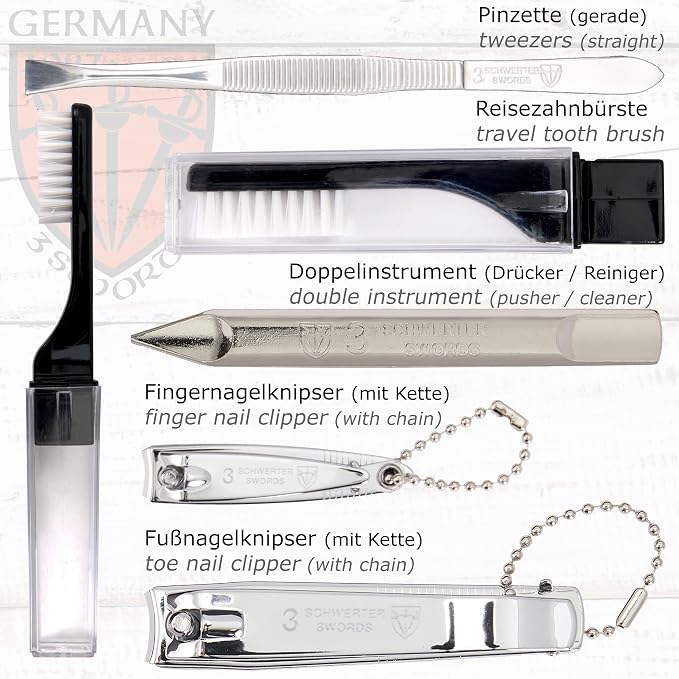 3 Swords Germany – brand quality 10 piece manicure pedicure grooming kit set - Image 3