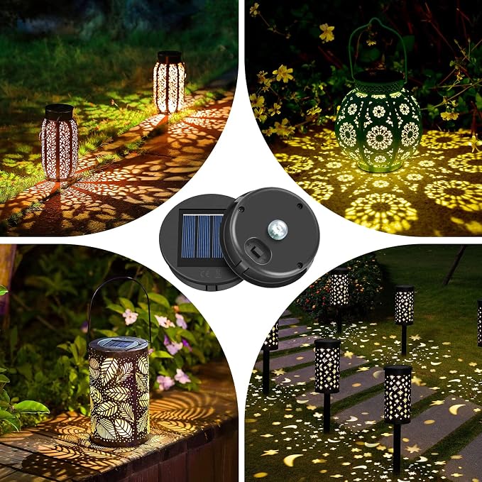 ELUTENG Solar Light Replacement 4 Pack LED Solar Lantern Light Lids Outdoor - Image 7