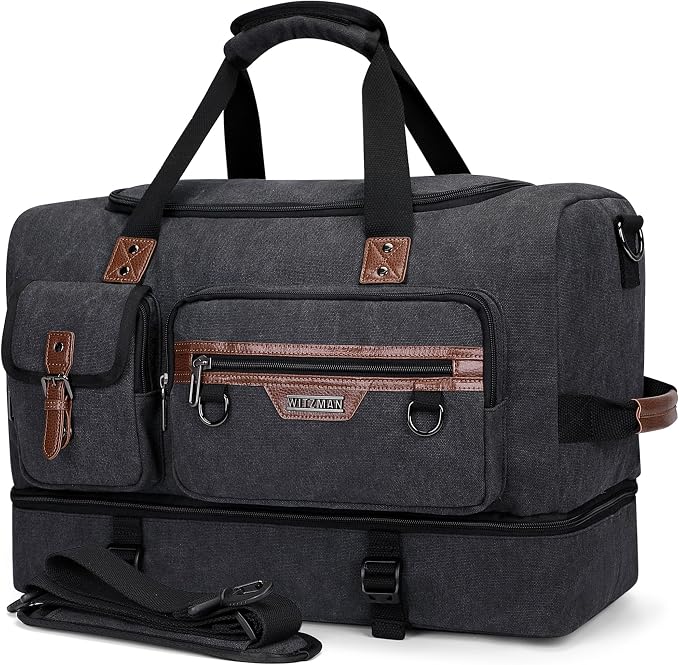 WITZMAN Canvas Weekender Bag Mens Overnight Bag by WITZMAN